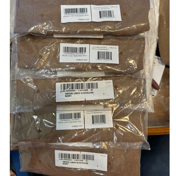 LUNYA NWT $138 Woven Linen Sleeveless Shirt - Brown - Picture 7 of 9